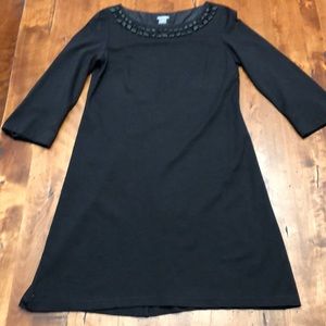 Ann Taylor Dress with Satin Button Collar Detail